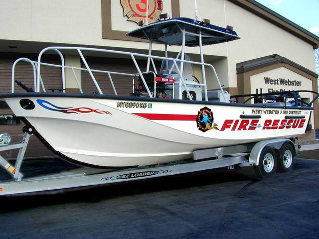 Marine 126 on trailer at firehouse